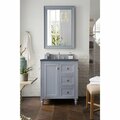 James Martin Vanities Copper Cove Encore 30in Single Vanity, Silver Gray w/ 3 CM Charcoal Soapstone Quartz Top 301-V30-SL-3CSP